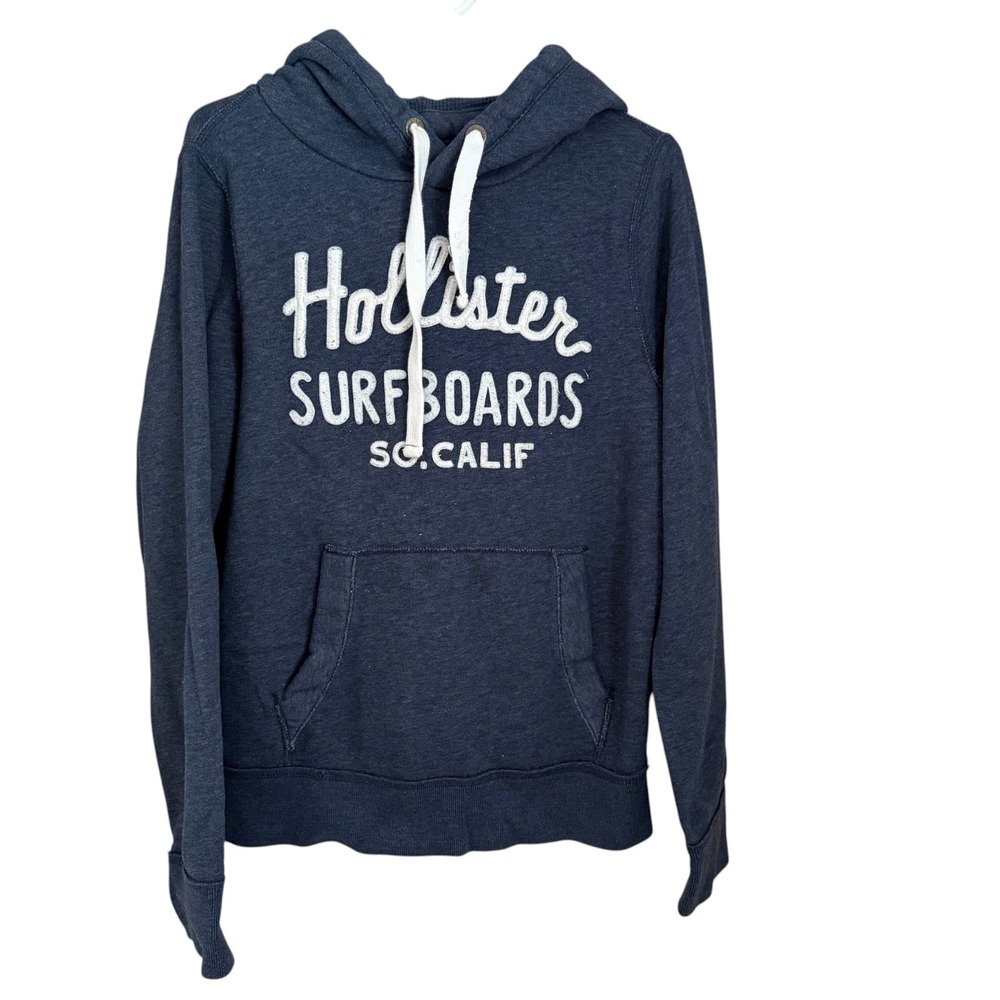 Vintage Y2K Hollister Surfboards Hoodie Mens Sz M Navy Mallcore Spellout Skater